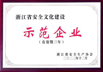 浙江省安全文化建設示范企業(yè)